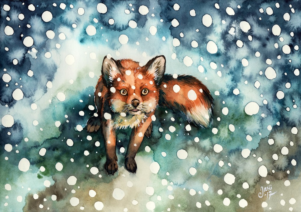 Original Painting - Fox in Snowfall